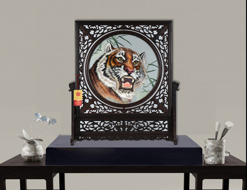 双面绣精品《老虎头》